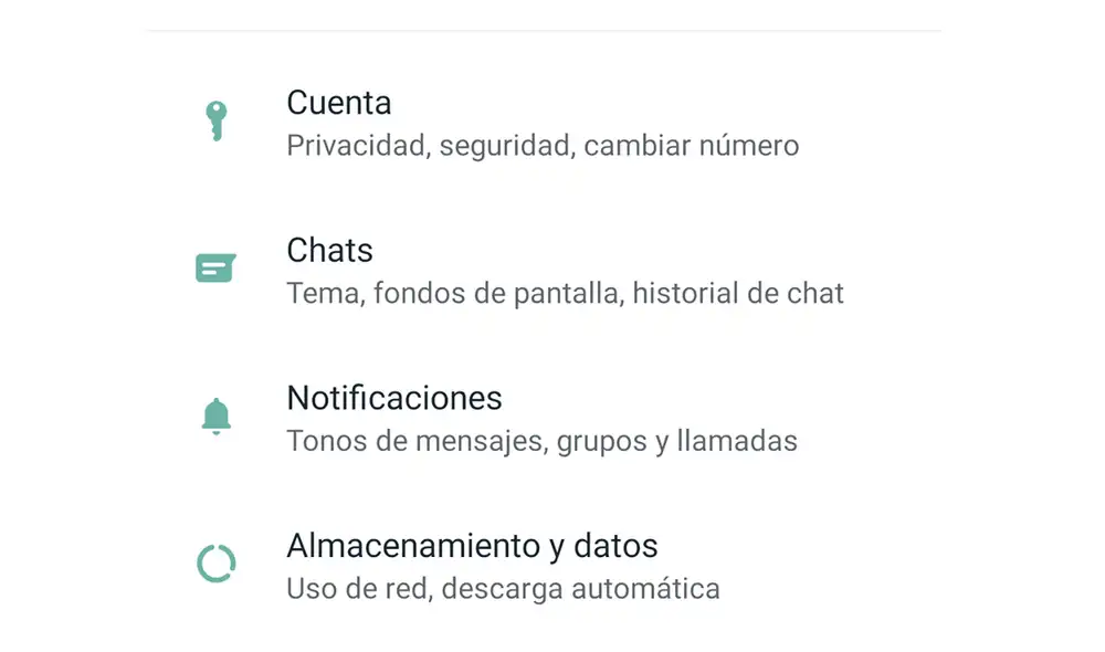 2. Luego a Chats. Foto: Captura de WhatsApp