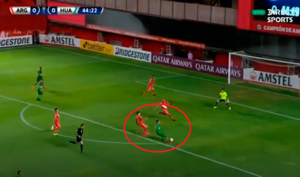 Marcos Lliuya anotó de contragolpe el 1-0 a favor de Sport Huancayo. Foto: DirecTV Sports. Marcos Lliuya anotó de contragolpe el 1-0 a favor de Sport Huancayo. Foto: DirecTV Sports.