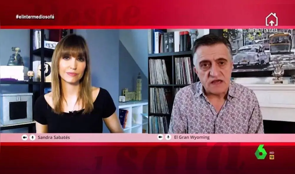 Sandra Sabates y El Gran Wynomig en videollamada para El Intermedio. (Foto: La Sexta)