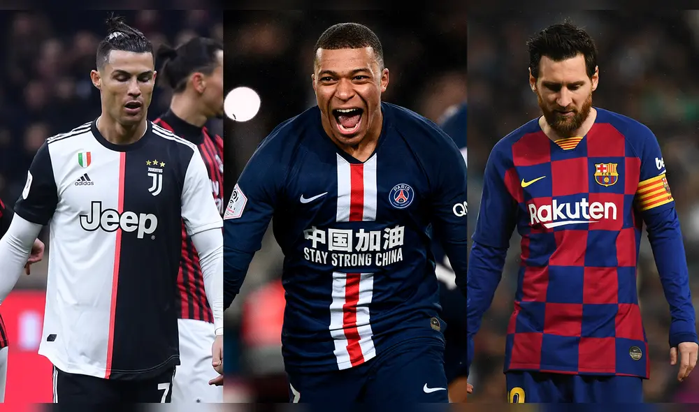 Lionel Messi y Cristiano Ronaldo fueron destronados por Kylian Mbappé, el francés es el más caro del mundo. Foto: AFP Lionel Messi y Cristiano Ronaldo fueron destronados por Kylian Mbappé, el francés es el más caro del mundo. Foto: AFP