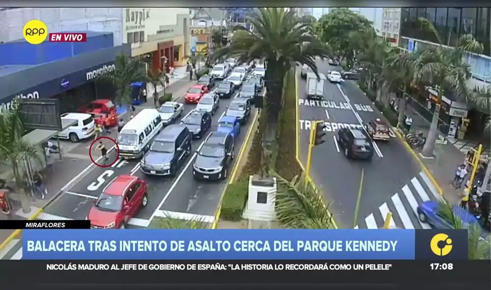 Balacera en pleno corazón de Miraflores tras asalto
