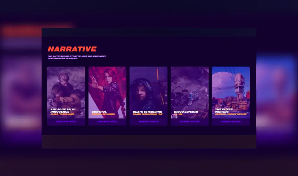 Nominados a The Game Awards 2019.