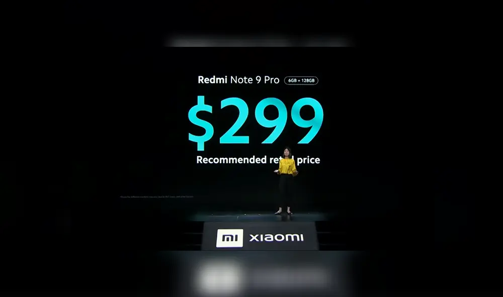 El Redmi Note 9 Pro de 6 GB RAM + 128 GB ROM a 299 dólares.