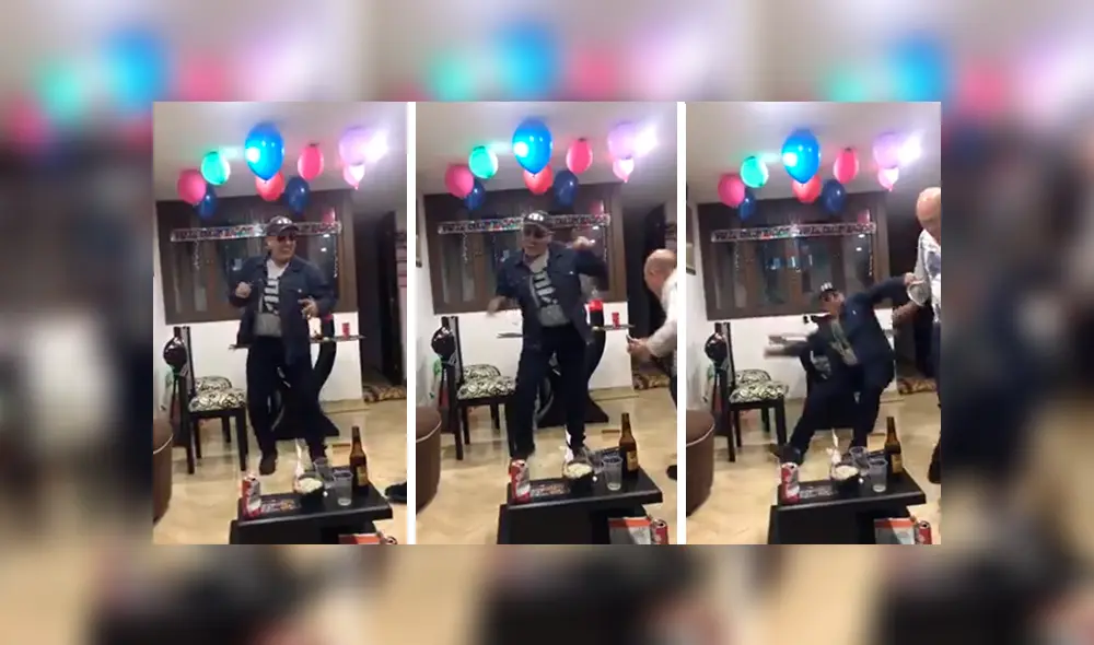 En Facebook, un señor festejó su cumpleaños al lado de sus familiares, pero terminó rompiendo la mesa. En Facebook, un señor festejó su cumpleaños al lado de sus familiares, pero terminó rompiendo la mesa.