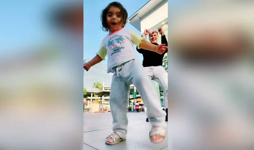 Desliza las imágenes para ver la curiosa coreografía que hizo esta pequeña con su papá del famoso tema de Bad Bunny. Foto: captura de TikTok/Carlos Feria