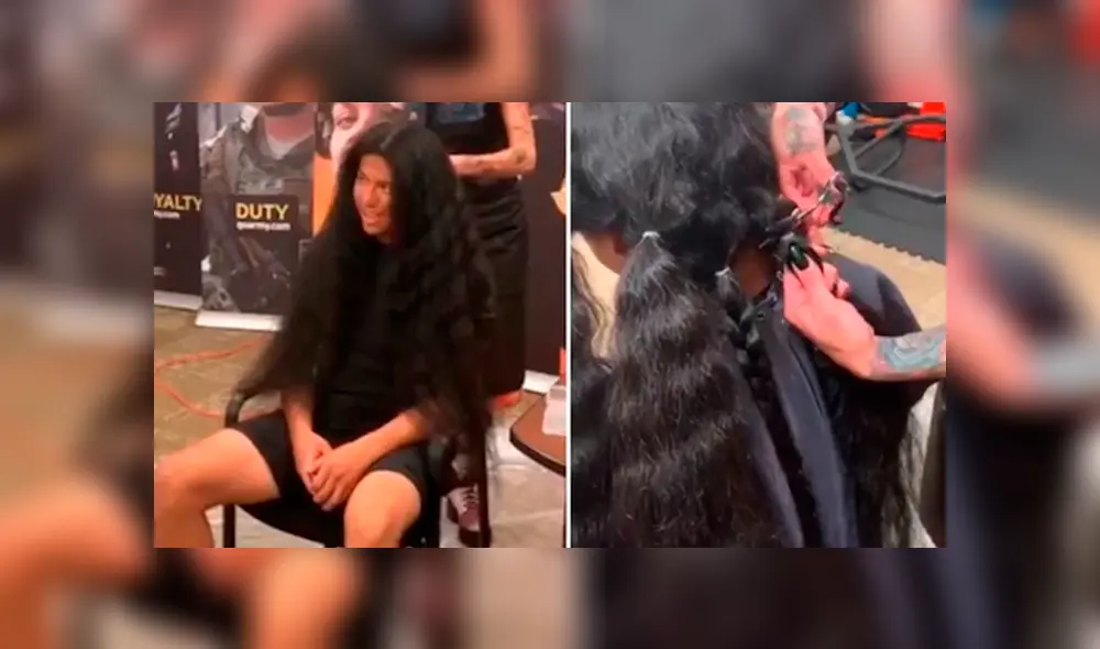 El cabello que le cortaron será donado a una organización benéfica. El cabello que le cortaron será donado a una organización benéfica.