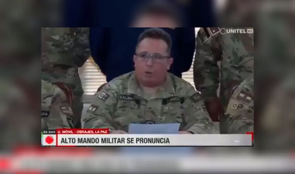 Fuerzas Armadas de Bolivia se pronuncia tras las protestas. Foto: captura de pantalla. Fuerzas Armadas de Bolivia se pronuncia tras las protestas. Foto: captura de pantalla.
