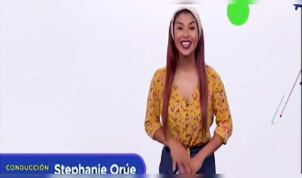 Stephanie Orúe es conductora de Aprendo en casa
