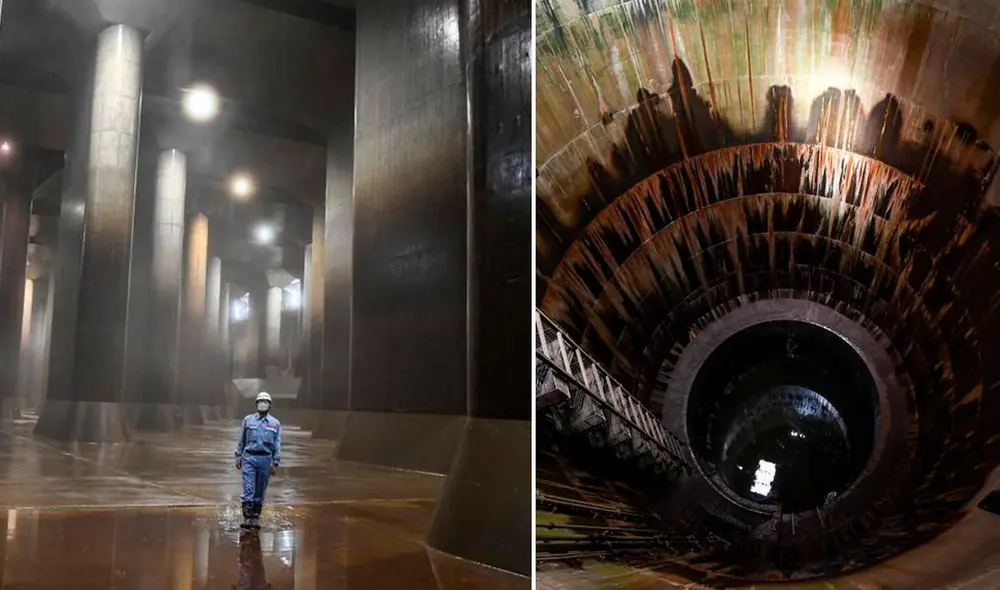 La función del “Partenón” es canalizar y redirigir el exceso de agua de las tormentas, protegiendo una de las ciudades más densamente pobladas del mundo. Foto: Composición: AFP