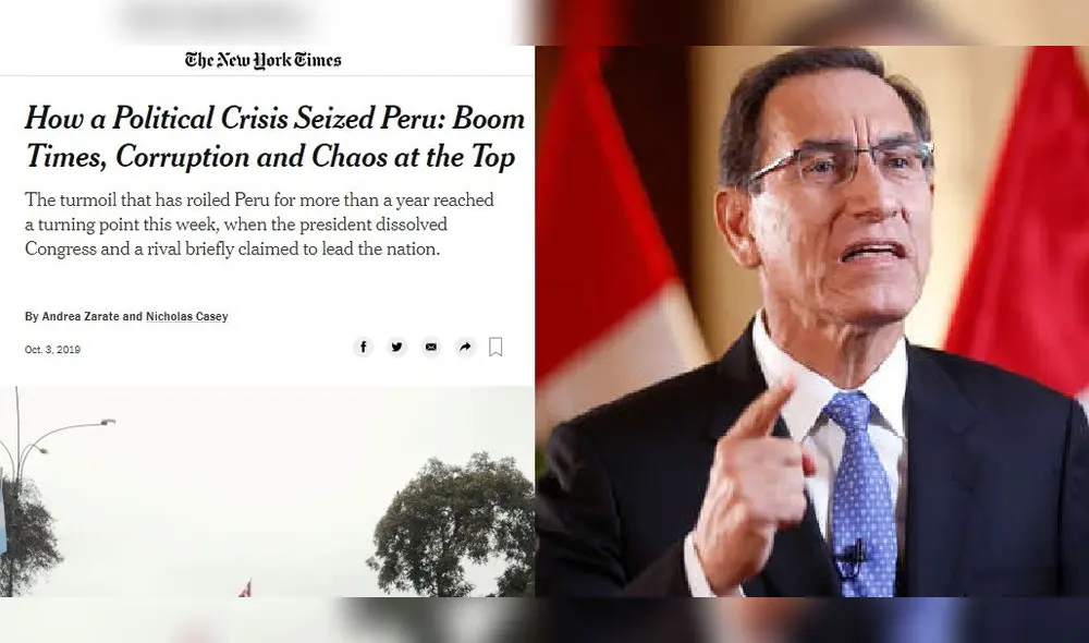 El NYT dedicó un análisis a la coyuntura peruana tras disolución del Congreso. Foto: Captura. El NYT dedicó un análisis a la coyuntura peruana tras disolución del Congreso. Foto: Captura.