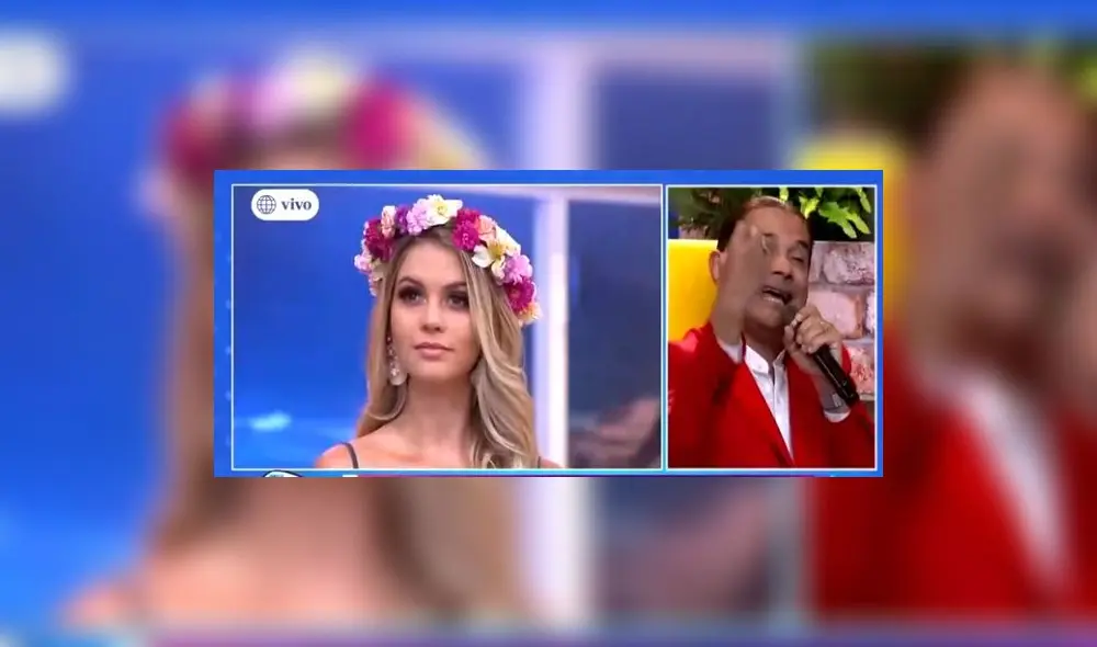 Brunella Horna incómoda tras declaraciones de Reinaldo Dos Santos. Foto: Captura