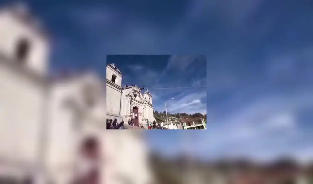 Huancavelica: Joven danzante de tijeras cayó de gran altura en fiesta patronal [VIDEO]
