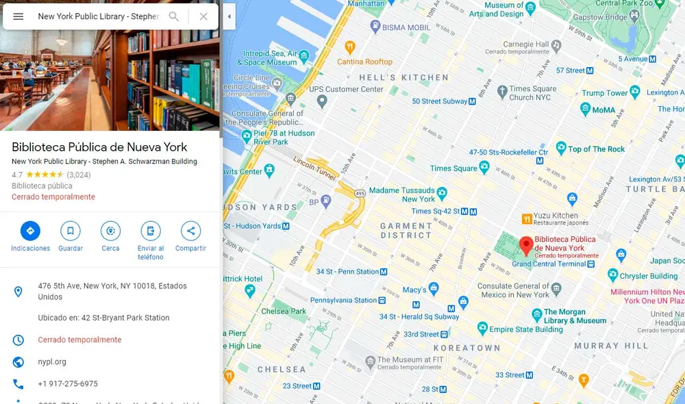 Desliza las imágenes para ver cómo luce una de las locaciones mostradas en la cinta El día después de mañana. Foto: captura de Google Maps
