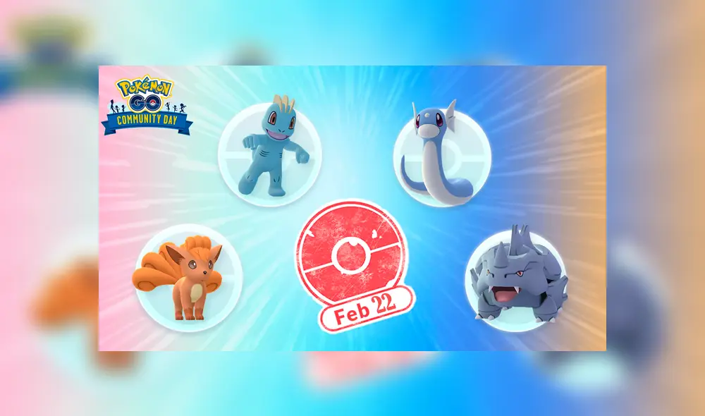 Rhyhorn, Dratini, Vulpix y Machop fueron los candidatos para el Community Day de febrero en Pokémon GO.