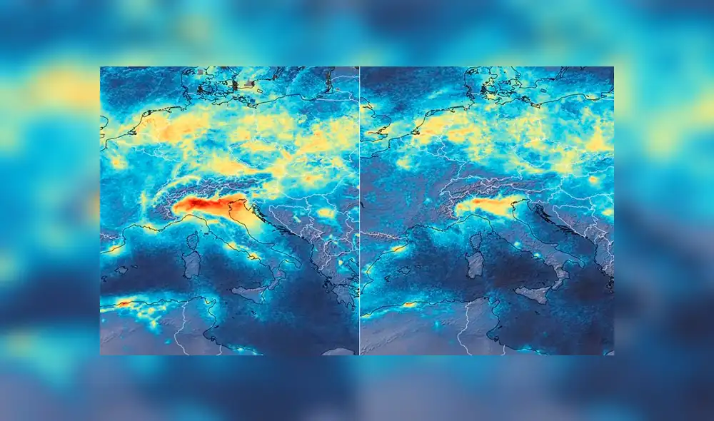 Mapa de Italia desde el espacio. Foto: captura de pantalla. Mapa de Italia desde el espacio. Foto: captura de pantalla.