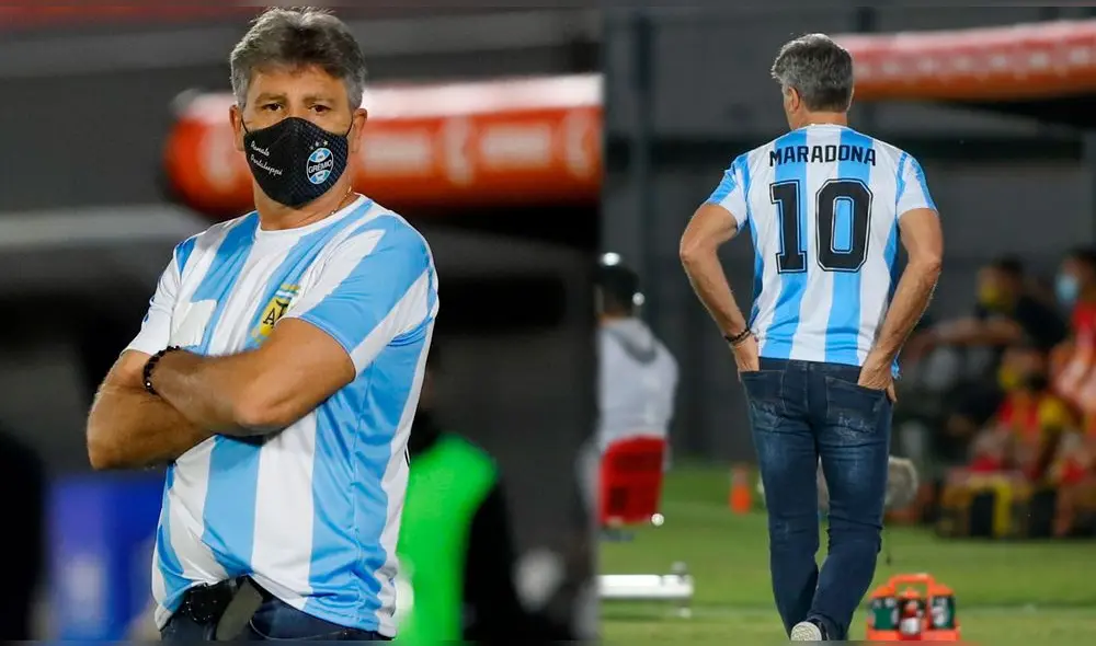 Renato Gaúcho realizó un sentido homenaje a Diego Armando Maradona. Foto: Conmebol Libertadores Renato Gaúcho realizó un sentido homenaje a Diego Armando Maradona. Foto: Conmebol Libertadores