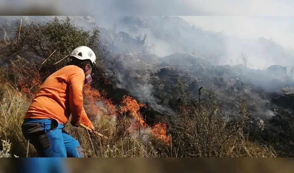 Incendio forestal arrasa con 200 hectáreas de pastos en Parque Nacional Huascarán Incendio forestal arrasa con 200 hectáreas de pastos en Parque Nacional Huascarán