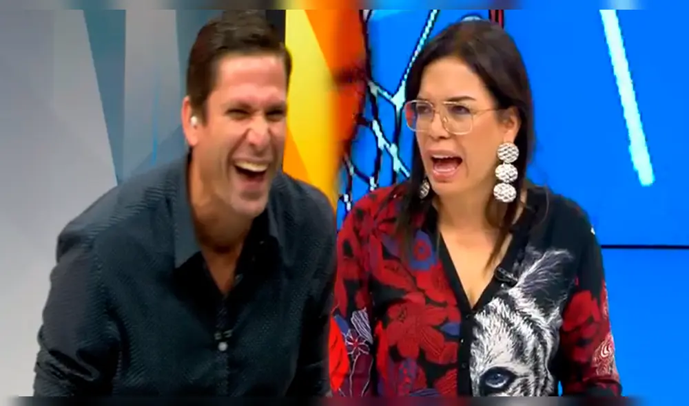 Milagros Leiva 'se asusta' por broma de mal gusto de su compañero de TV en vivo [VIDEO]