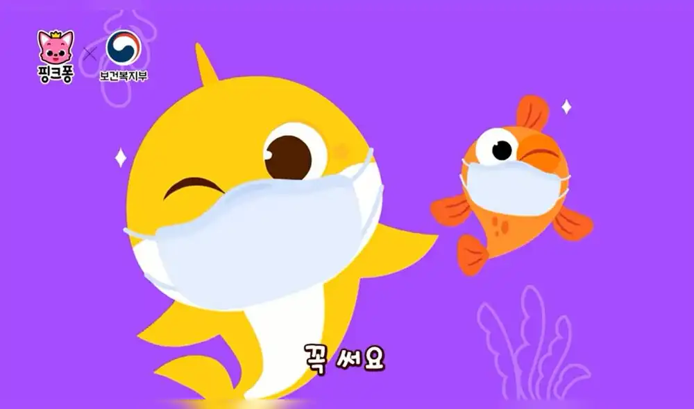 Desliza para ver más fotos de la campaña de Baby Shark y Ping Fong contra el coronavirus.
