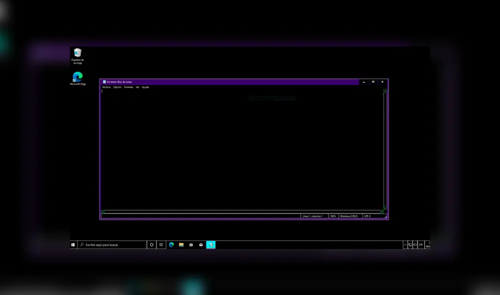 Así luce el modo oscuro de Windows 10. Foto: Captura.