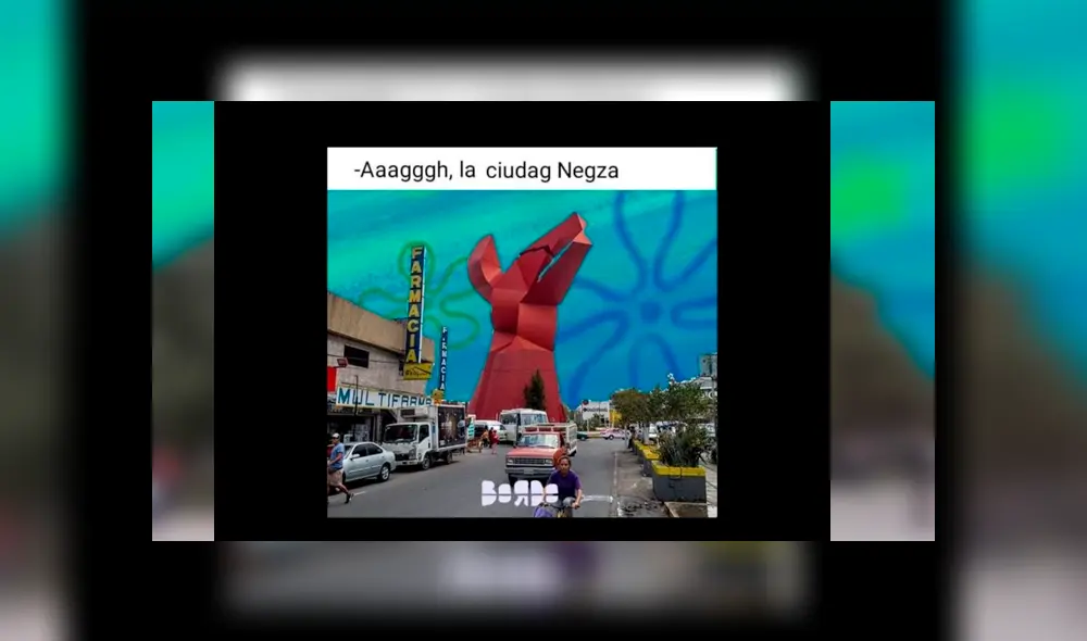 Usuarios de Facebook y Twitter han empezado a difundir varias fotos de lugares emblemáticos con el famoso Fondo de Bikini, de Bob Esponja