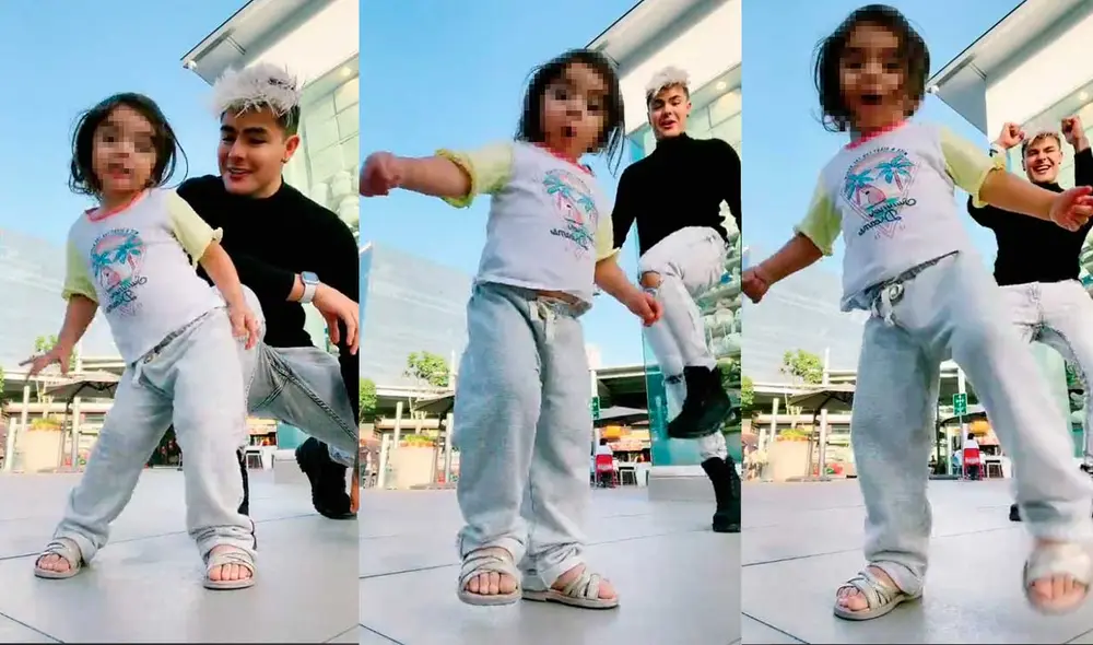 Desliza las imágenes para ver la curiosa coreografía que hizo esta pequeña con su papá del famoso tema de Bad Bunny. Foto: captura de TikTok/Carlos Feria