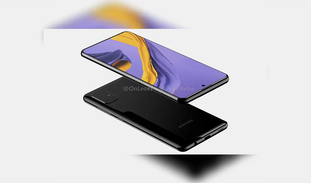 Renders filtrados del Samsung Galaxy A51. | Foto: OnLeaks.