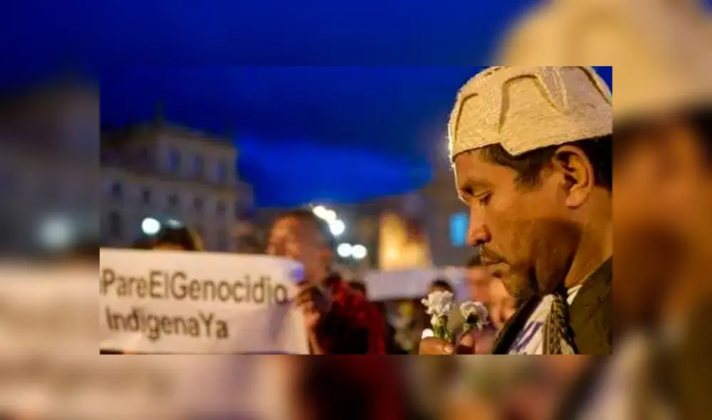 Tribus indígenas de Colombia exigen paz. Foto: AFP Tribus indígenas de Colombia exigen paz. Foto: AFP