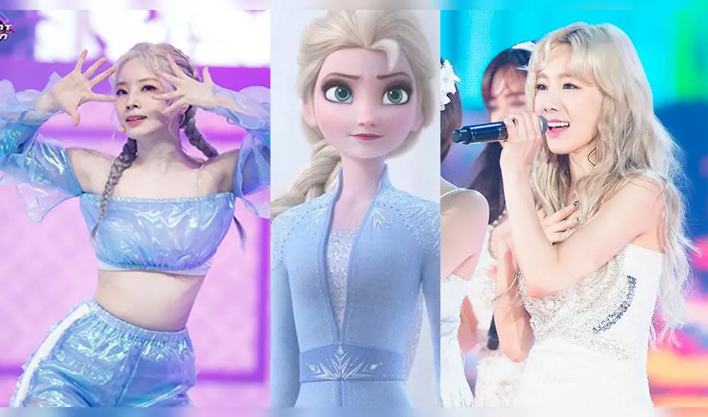 Idols del Kpop con el cabello platinado que parecen Elsa de "Frozen".