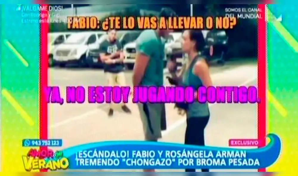 Video capta cómo Fabio Agostini le juega pesada broma a Rosángela Espinoza 