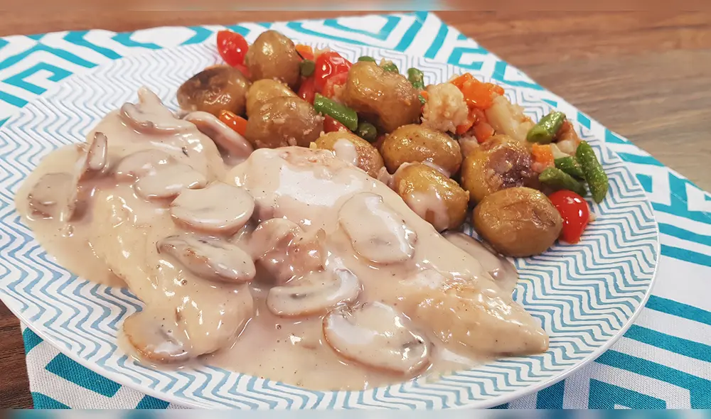 Receta Pollo con champiñones. Buenazo!