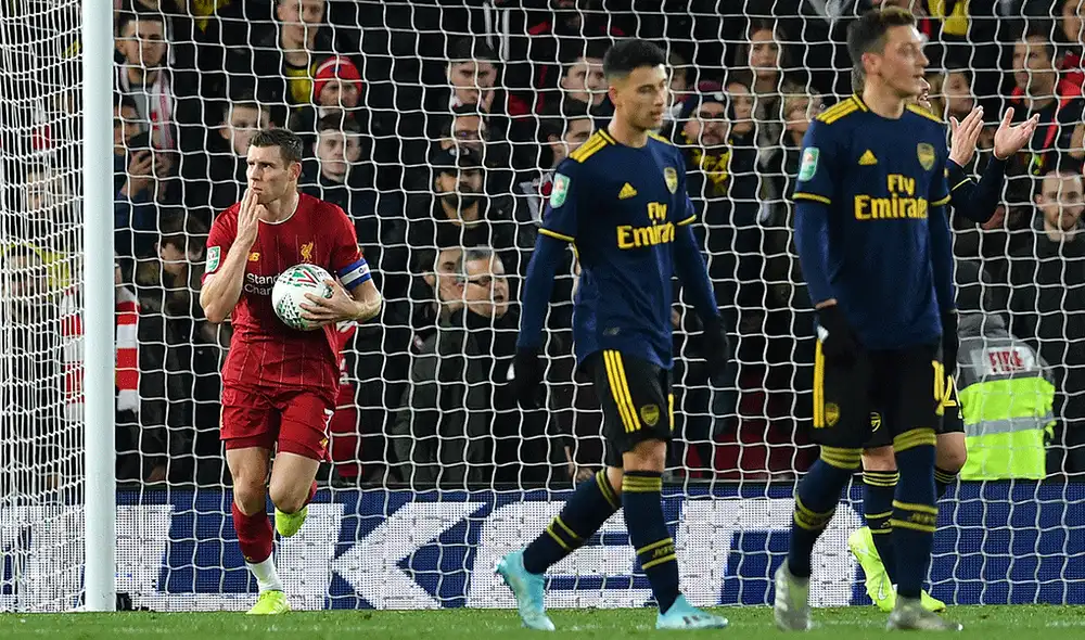 Sigue aquí EN VIVO ONLINE el Liverpool vs. Arsenal por los octavos de final de la Copa de la LIga Inglesa 2019-2020. | Foto: AFP