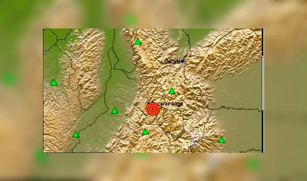 Captura de pantalla del sismo en Bucaramanga. Foto: Servicio Sismológico. Captura de pantalla del sismo en Bucaramanga. Foto: Servicio Sismológico.