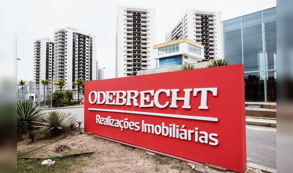 A logo of Brazilian construction company Odebrecht is seen at the Olympic and Paralympic Village in Rio de Janeiro, Brazil, on June 23, 2016. (Photo by YASUYOSHI CHIBA / AFP)