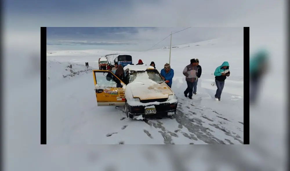 Senamhi advierte riesgos en carreteras del sur por nevada