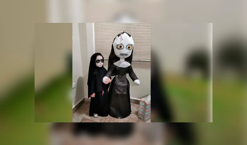 Facebook viral: Niña celebra su fiesta vestida  de 'La Monja' y causa furor en redes [VIDEO]
