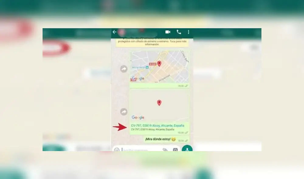 Cuando mandes la ubicación falsa no saldrá la descripción del lugar.