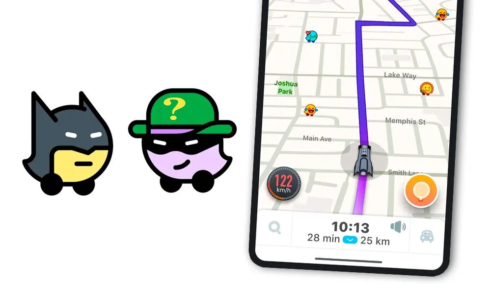 Waze estrena nuevo tema de Batman. | Foto: Composición La República