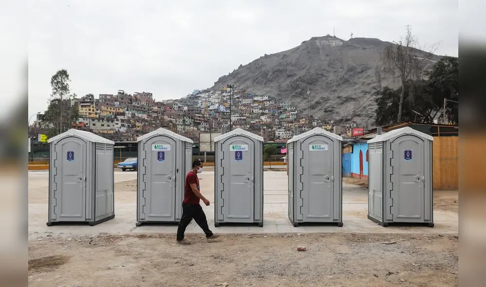instalan baños portatiles en cantagallo
