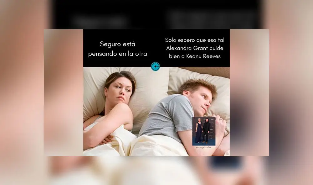 Los divertidos ‘memes’ de Keanu Reeves y Alexandra Grant que encendieron las redes [FOTO]