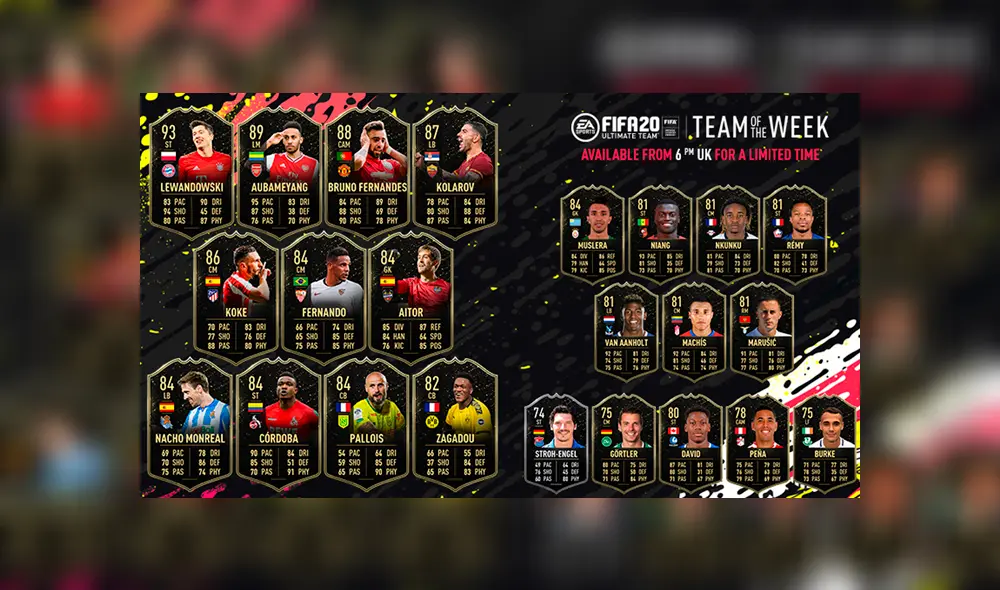 Entre las otras figuras de la semana destacan Bruno Fernandes y Robert Lewandowski.