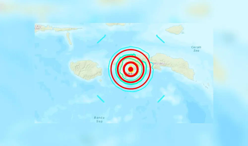 Ubicación del sismo en el mapa de Indonesia. Foto: Google. Ubicación del sismo en el mapa de Indonesia. Foto: Google.