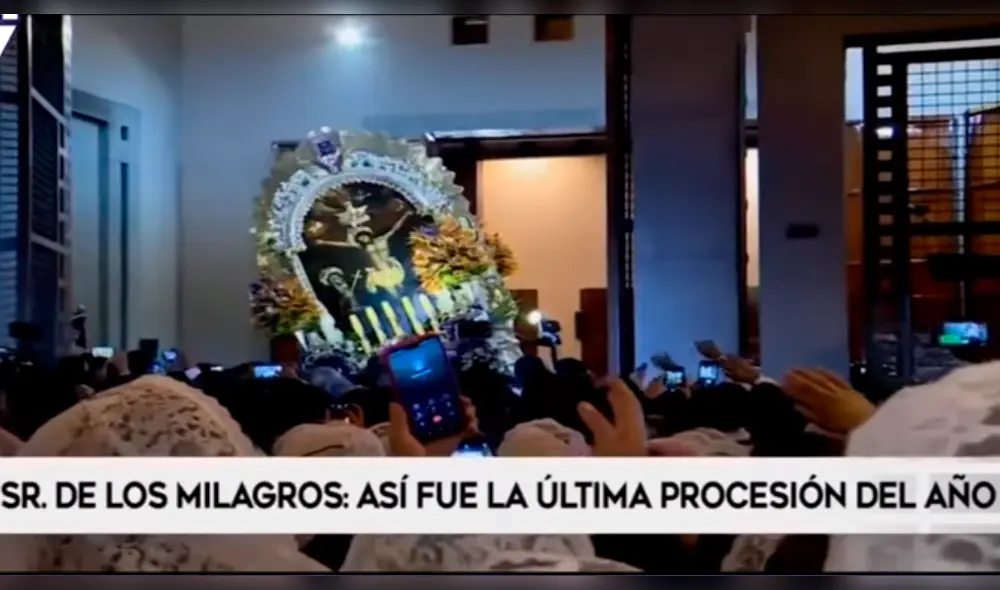 Imagen del Señor de los Milagros casi se cae durante procesión [VIDEO]
