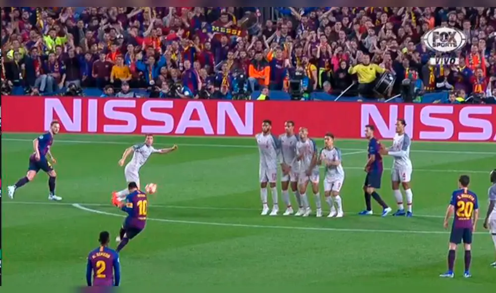 Messi anotó majestuoso tiro libre y decretó la goleada del Barcelona sobre el Liverpool [VIDEO]