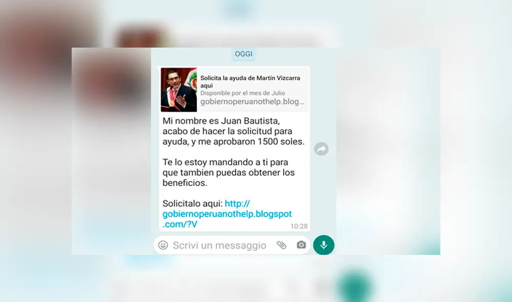 No abras este enlace si te llega por WhatsApp. Foto: Kaspersky.