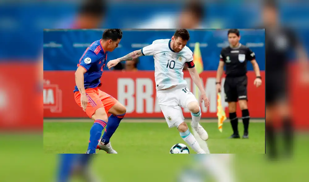  Argentina vs. Colombia: James 'deja pagando' a Messi con impresionante 'caño' [VIDEO]