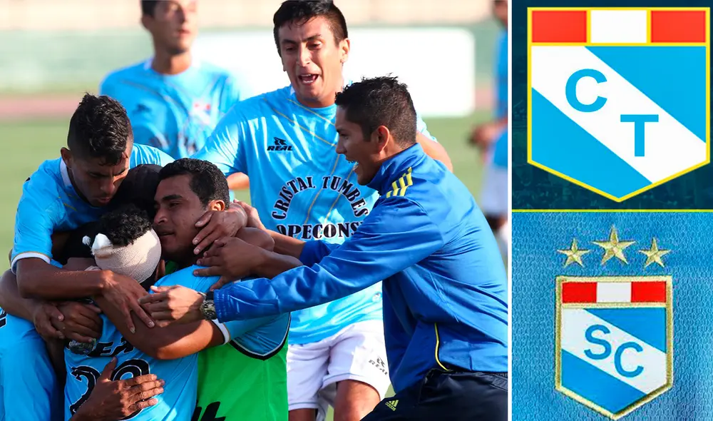 El Cristal Tumbes tomó la inspiración para su nombre, colores y escudo del Sporting Cristal. Foto: composición/GLR