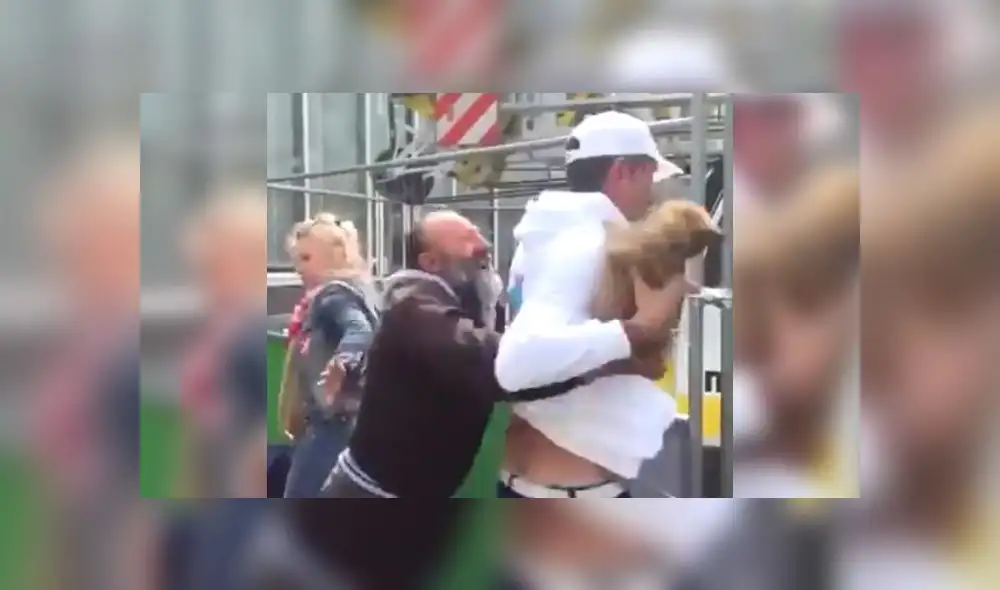 El hombre intentó como pudo evitar que se lleven a su cachorro, el cual aullaba asustado