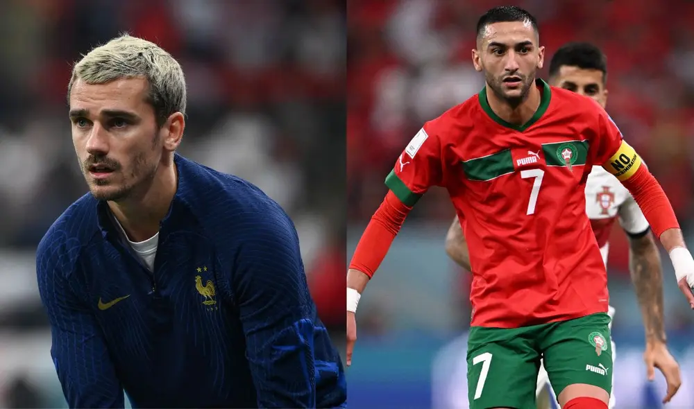 Griezmann y Ziyech intentarán ser decisivos en el encuentro de semifinales. Foto: Composición LR/AFP