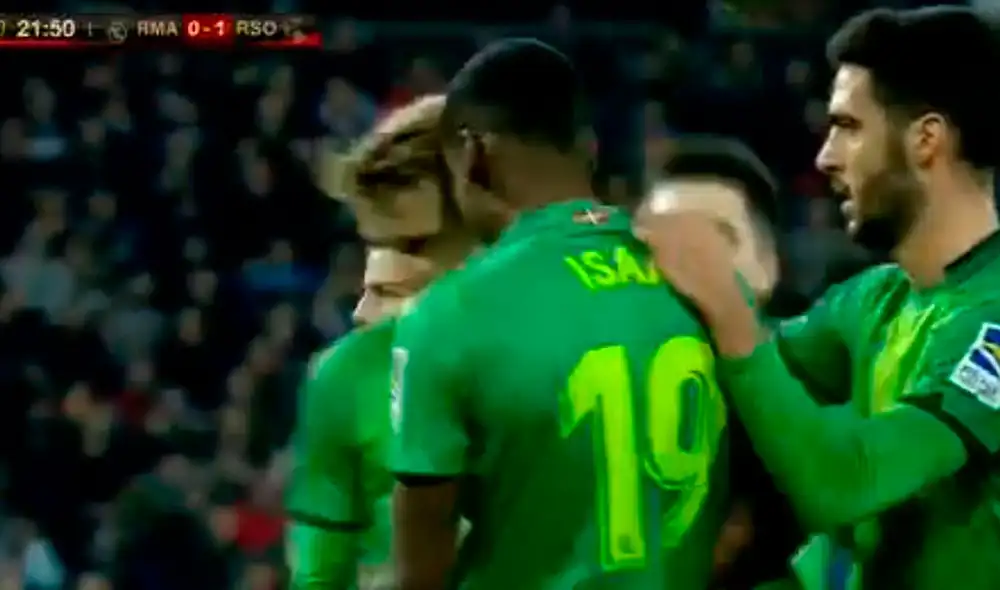 Odegaard marcó el primer gol de la Real Sociedad ante el Real Madrid. Foto: Captura Odegaard marcó el primer gol de la Real Sociedad ante el Real Madrid. Foto: Captura